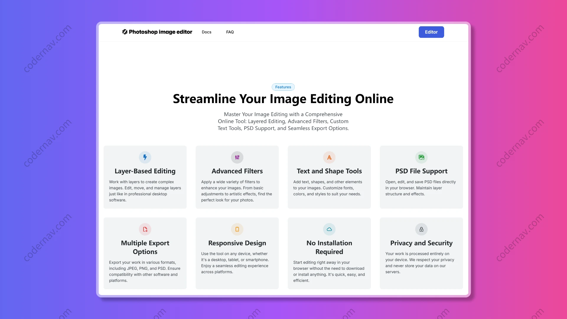 Photoshop image editor