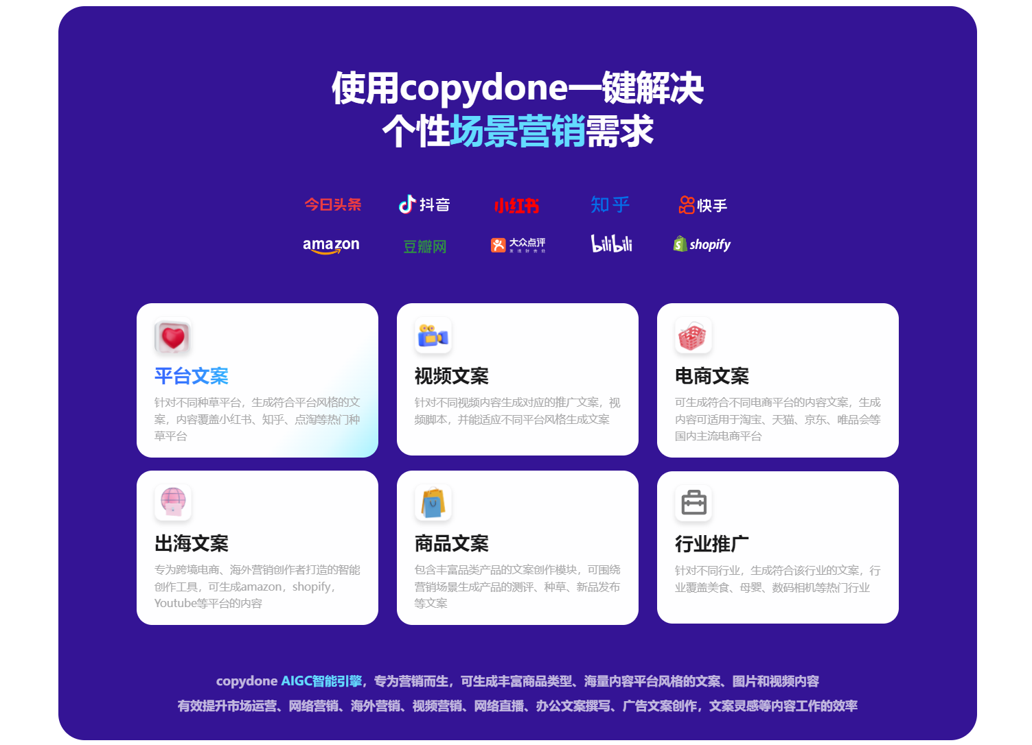 CopyDone-AI营销内容创作