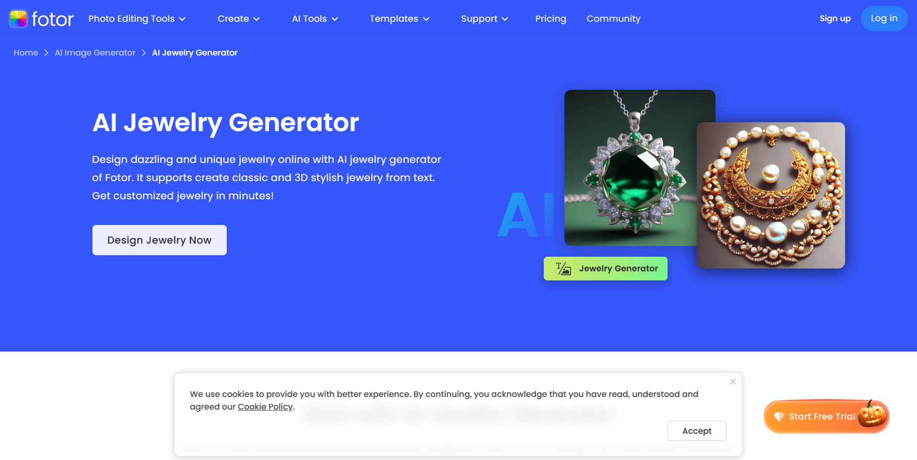Fotor AI珠宝生成器